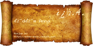 Ádám Anna névjegykártya