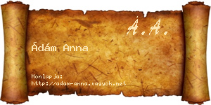 Ádám Anna névjegykártya