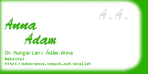 anna adam business card