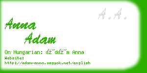 anna adam business card